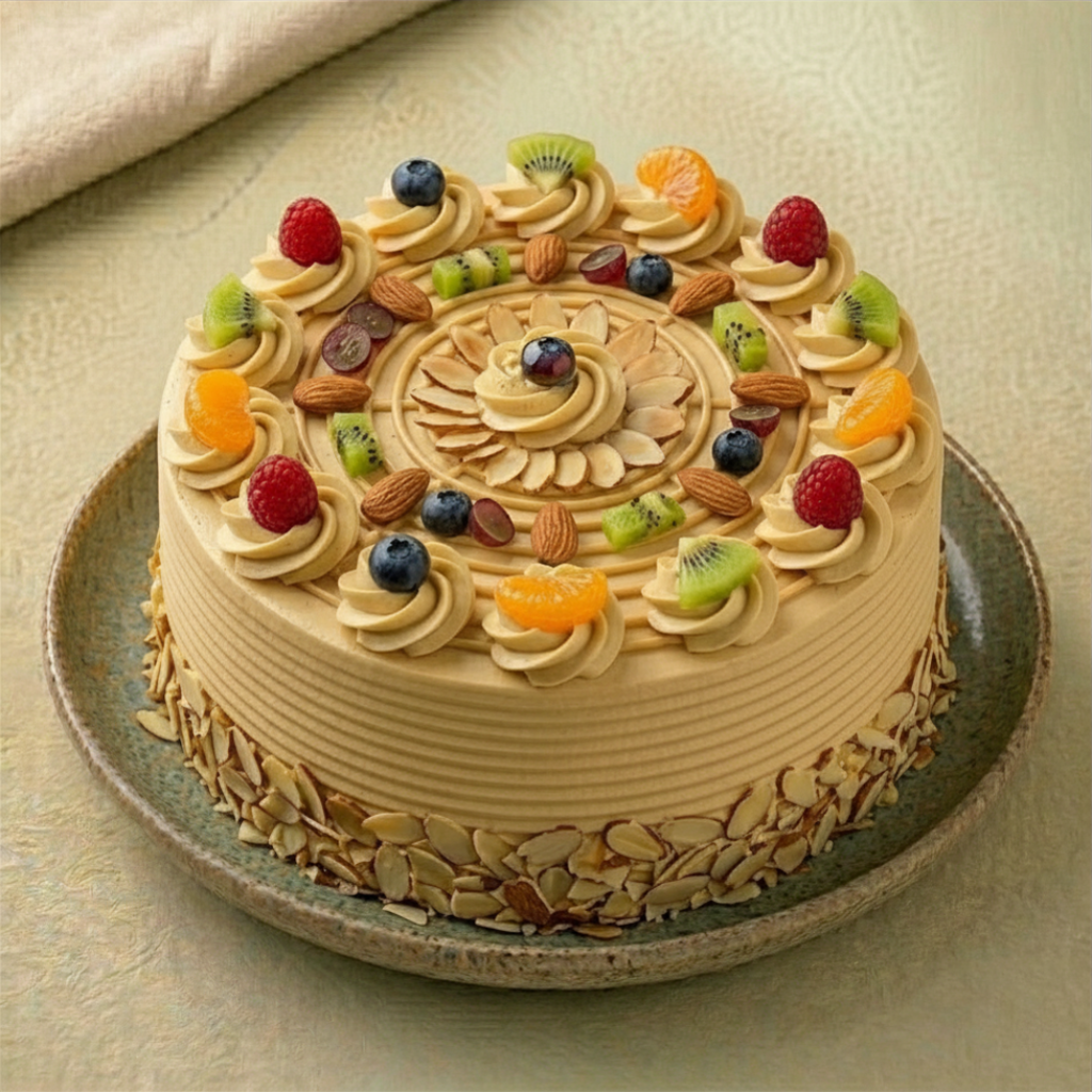 almond and mixfruit cake